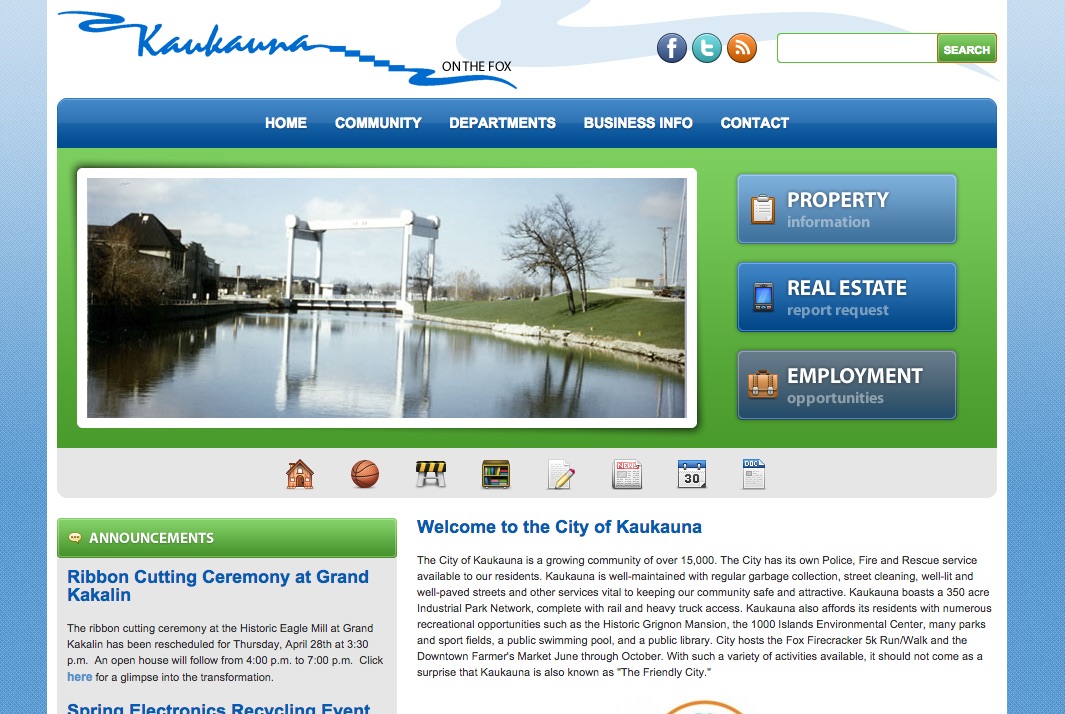 The city of Kaukauna website will be redesigned later in 2016