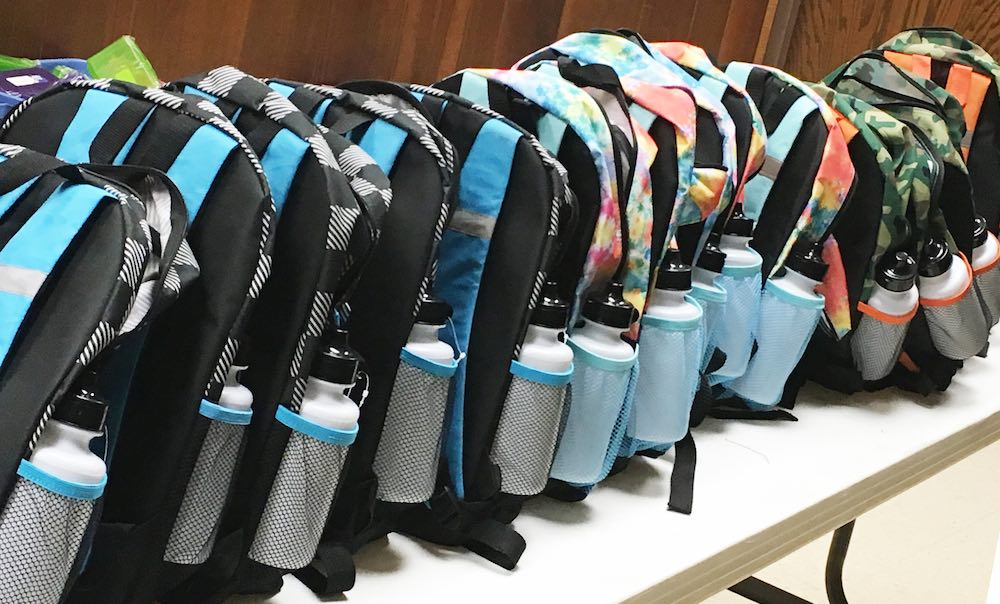 Thanks to a generous donation from Able Insurance and the Kiwanis Club of Kaukauna, every student who attended the First Grade Transition Day event, received a backpack. KSD photo.