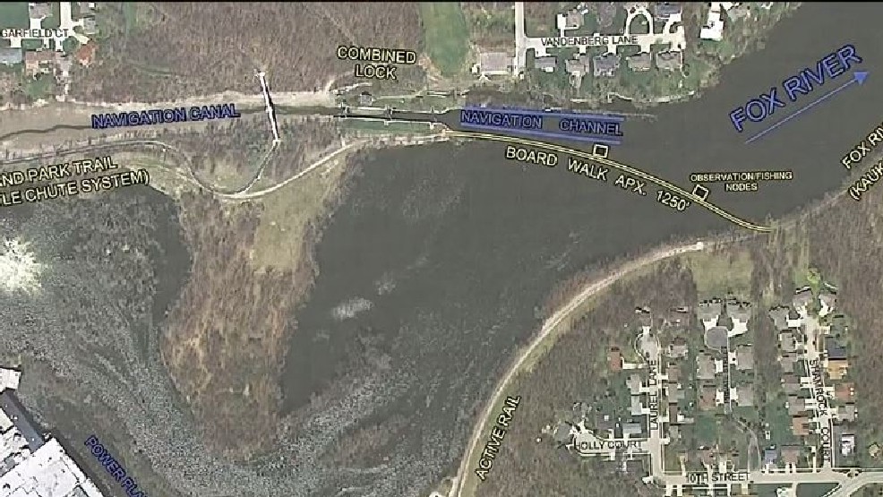 Kaukauna and Little Chute officials are proposing a quarter-mile long trail bridge that would cross the Fox River and link Little Chute's existing trail with a Kaukauna trail to be built along an abandoned rail line, September 12, 2016. (WLUK video)