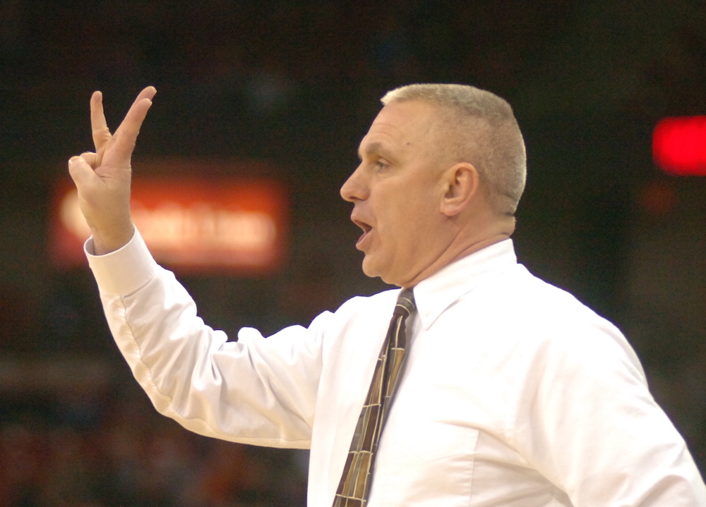 Kaukauna High School head basketball coach Mike Schalow during the 2016 WIAA Division 2 state tournament in Madison. Dan Plutchak/Kaukauna Community News photo