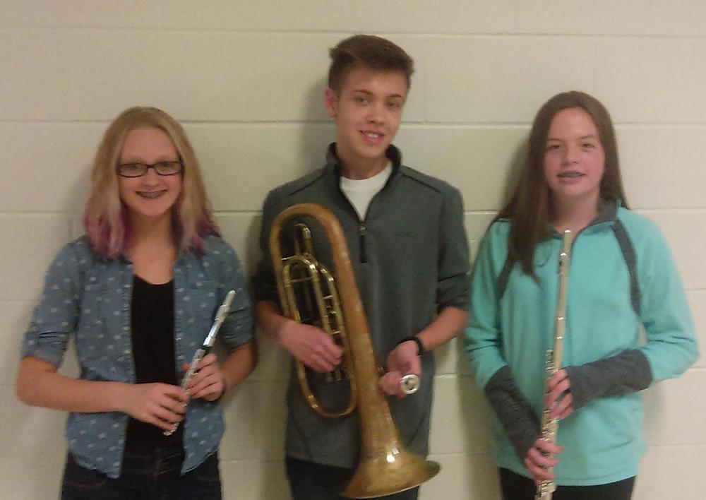 Taylor Nowak, Peter Lison and Emma Momberg, have been selected for the UW Milwaukee Middle School Honors Band Festival. 