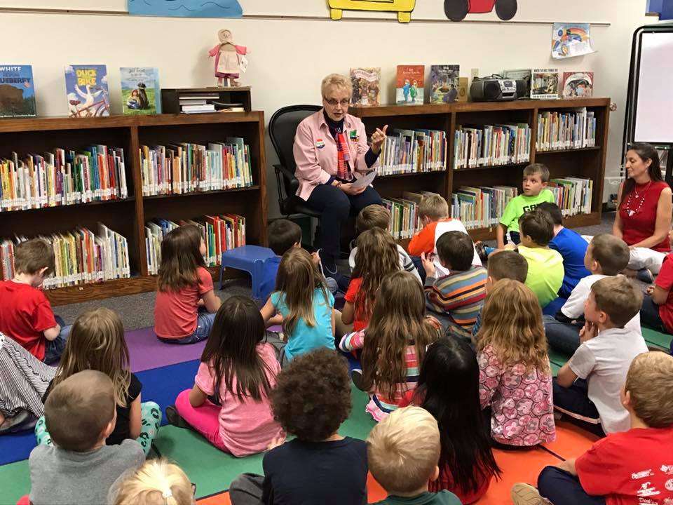 Victor Haen Elementary School students learn about the voting process in this photo from the school's Facebook page.