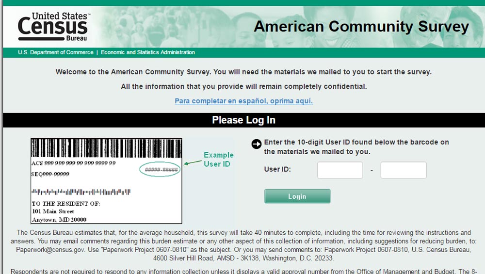 Login  American Community Survey (ACS)