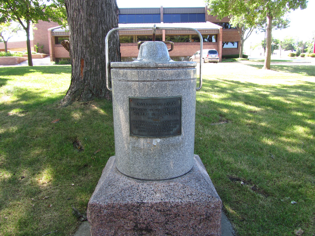 The cheese crock in Kaukauna's Fassbender Park.