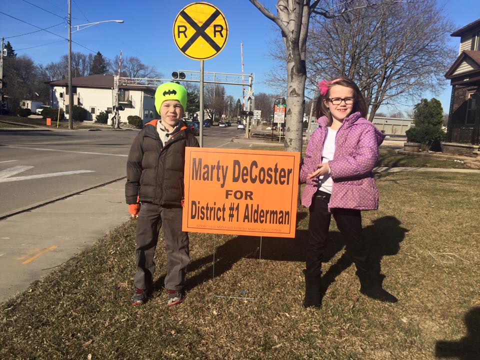 Campaign photo from the Marty for Alderman Facebook page.