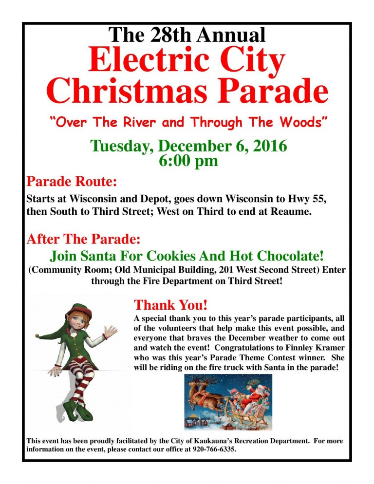 Kaukauna's 28th annual Electric City Christmas parade kicks off Tuesday