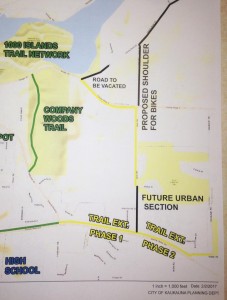 City of Kaukauna map from Feb. 2017 of the proposed extension to the CE Trail.