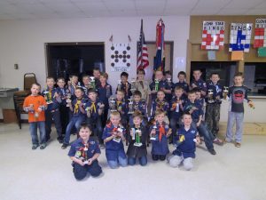 Kaukauna Cub Scout Pack 3104 held its pinewood derby race Saturday with more than 40 cars competing. Pack 3104 photo.