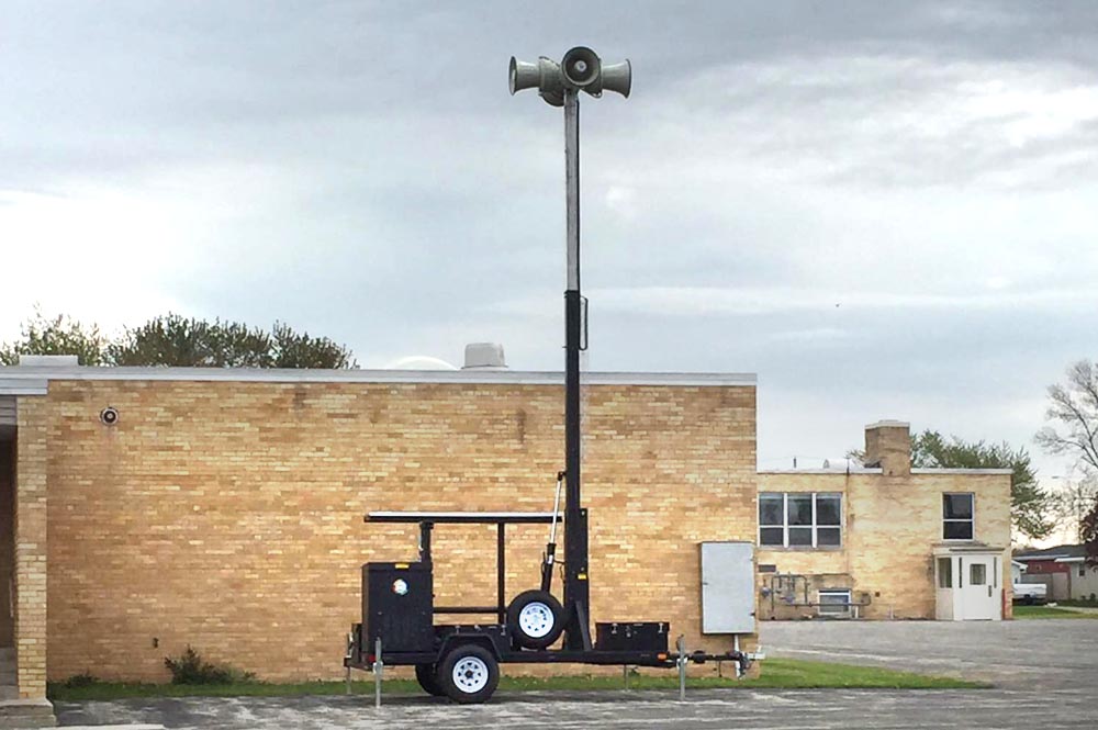 >A temporary tornado warning siren has been moved to St. Aloysius, Outagamie County Emergency Management photo.
