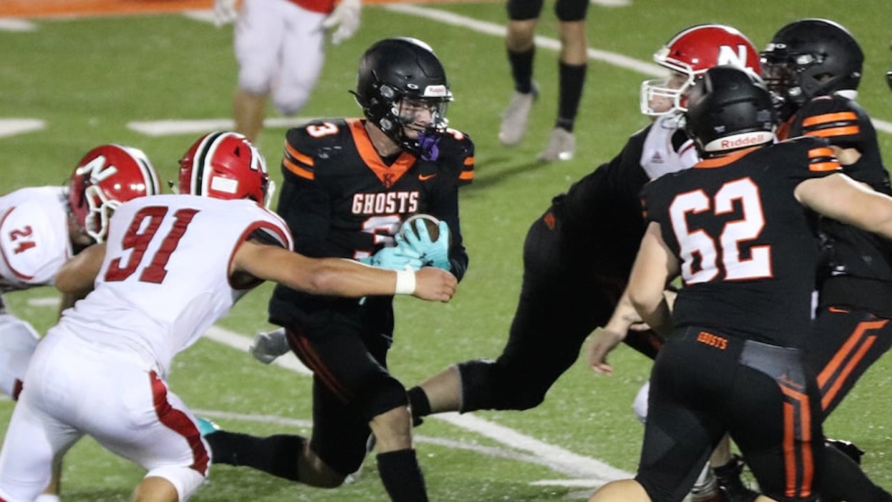 Kaukauna's Carson Sippel goes in for a score during the Ghosts' 45-19 homecoming win over Neenah. Brian Ulrey photo