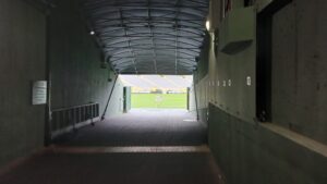 The Green Bay Packers' players' tunnel to Lambeau Field. Ashwaubenon Community News photo by Dan Plutchak.