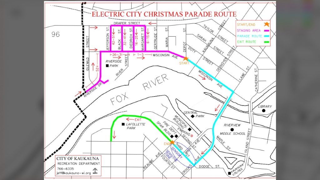 Here's the route for the 2022 Kaukauna Christmas Parade Kaukauna