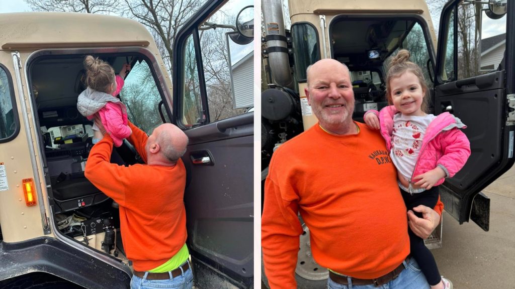 Kaukauna city worker surprises young fan with personal visit by garbage