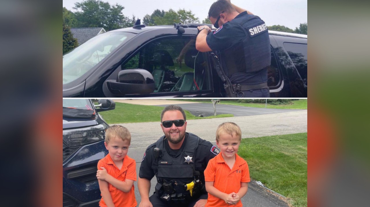 Two boys escaped a dangerous situation Monday after being accidentally locked in a hot car in Winnebago County, Wisconsin.