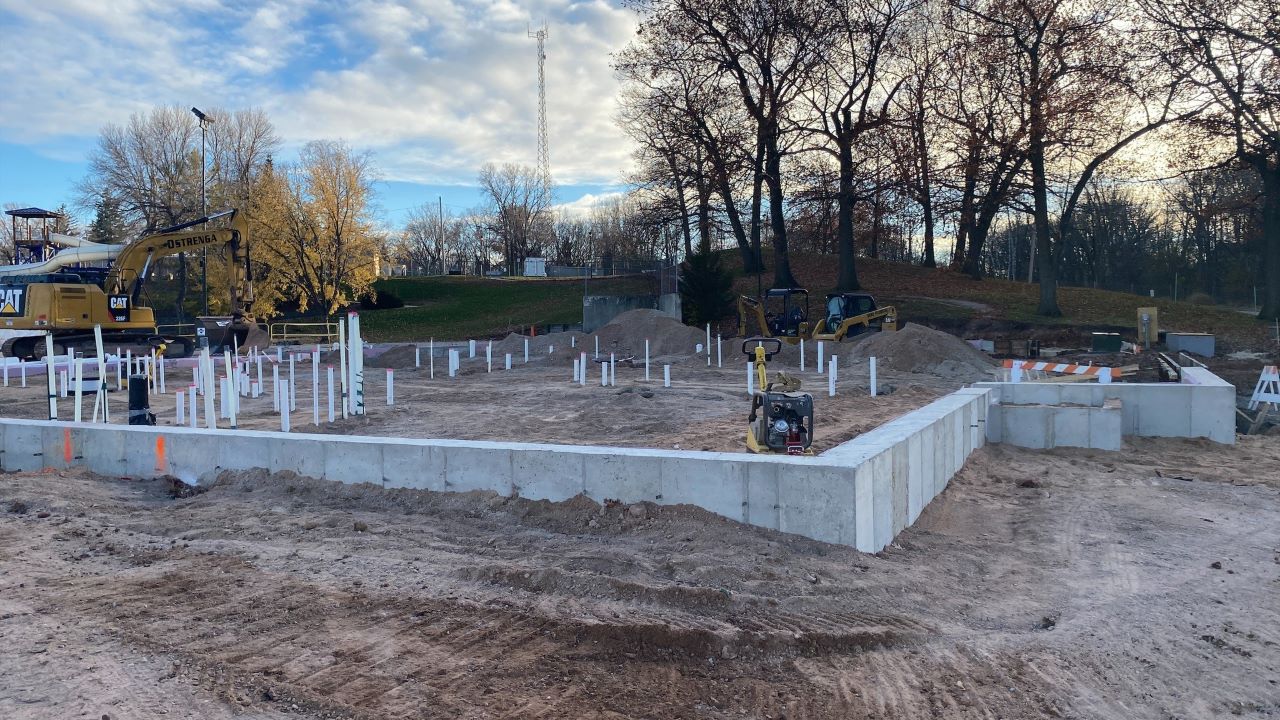 As the temperatures dipped below freezing this week, workers as thinking about the balmy days of summer as work continues on Kaukauna's new Aquatic Center.