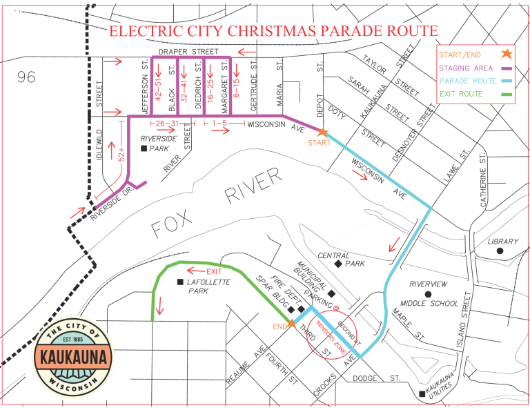 The City of Kaukauna Recreation Department will present this year’s Electric City Christmas Parade beginning at 6 p.m. on Tuesday, Dec. 5, 2023.