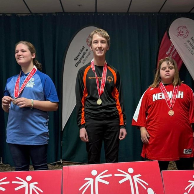 Zach Zierer won gold at the 2023 Special Olympics Wisconsin state bowling tournament.
