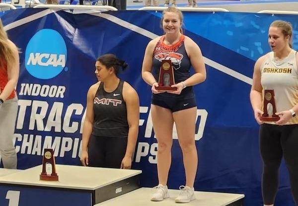 Vanessa Uitenbroek, a 2020 Kaukauna High School graduate, finished third in the women's shot put at the NCAA Division III Indoor National Championships.
