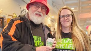 The Chris Klug Foundation partnered with Kaukauna Coffee & Tea and Kaukauna High School Feb. 14 to promote for its National Donor Day Sip N Save Campaign to promote organ, eye and tissue donation.