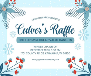 Culver’s for a year raffle to help fund KHS Civic Engagment’s Grignon Park project