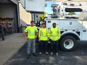 Kaukauna Utilities crew assists with power restotation in Menasha following tornado