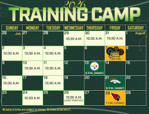 Packers 2026 training camp kicks off July 29